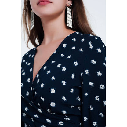 Printed Tie Blouse