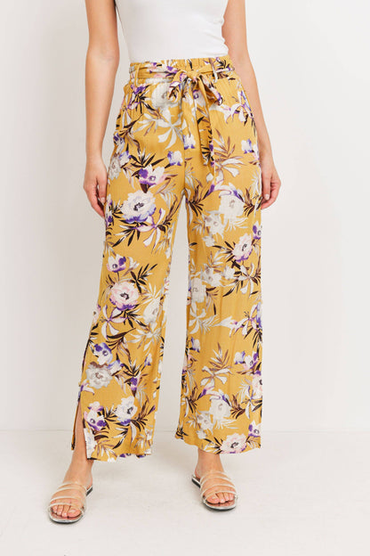 Side Button Closure Palazzo Pants