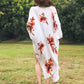 Floral Print Kimono With Armholes
