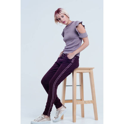 Boyfriend Burgundy Jeans