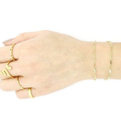 Mini Paper Clip Link Chain Double Wrap Bracelet