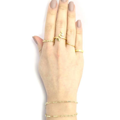 Mini Paper Clip Link Chain Double Wrap Bracelet